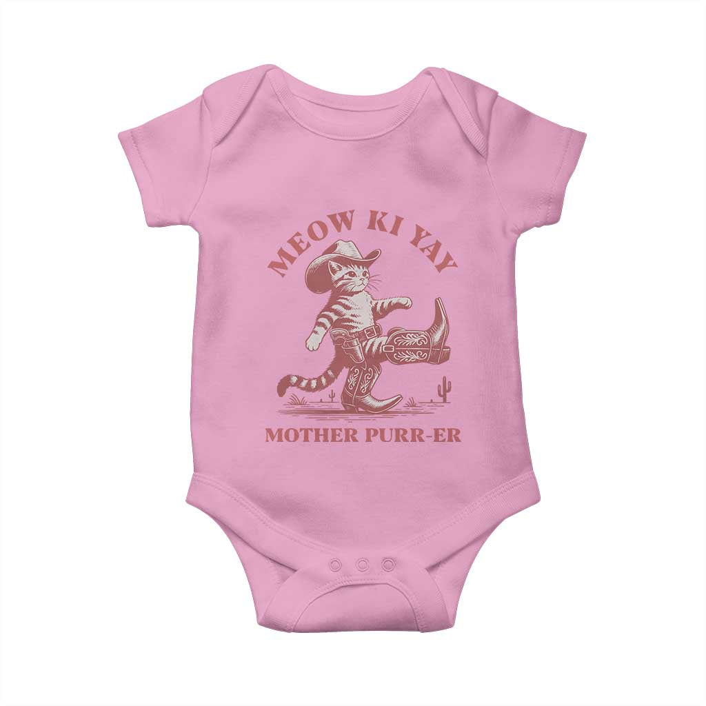 Funny Cowboy Cat Baby Onesie Western Rodeo Meow Ki Yay Mother Purrer - Wonder Print Shop