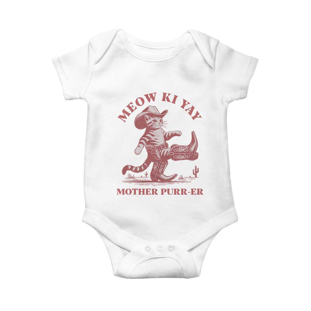 Funny Cowboy Cat Baby Onesie Western Rodeo Meow Ki Yay Mother Purrer - Wonder Print Shop