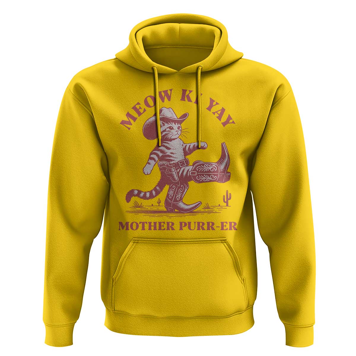 Funny Cowboy Cat Hoodie Western Rodeo Meow Ki Yay Mother Purrer - Wonder Print Shop