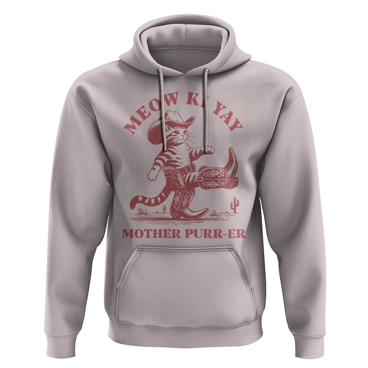 Funny Cowboy Cat Hoodie Western Rodeo Meow Ki Yay Mother Purrer - Wonder Print Shop