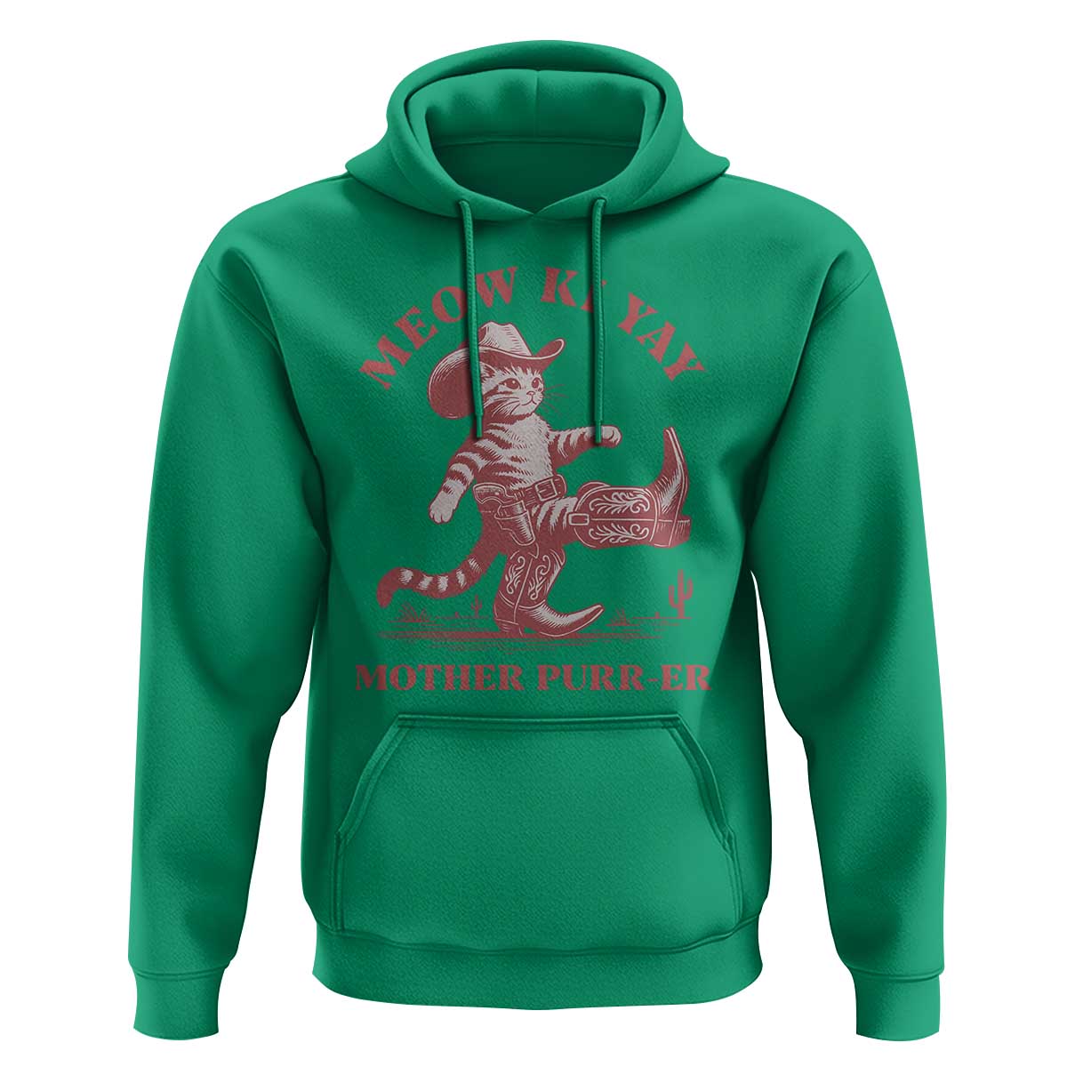 Funny Cowboy Cat Hoodie Western Rodeo Meow Ki Yay Mother Purrer - Wonder Print Shop