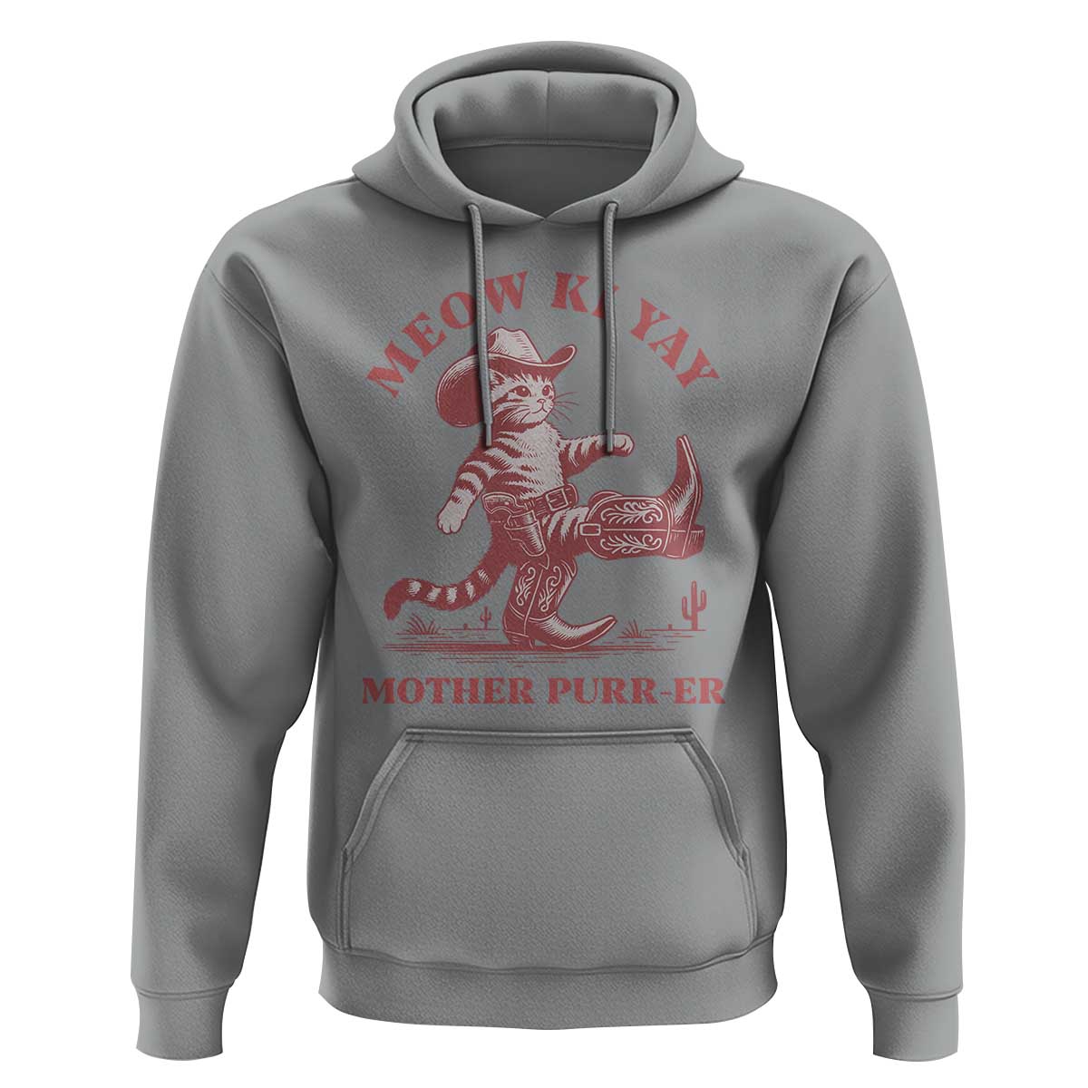 Funny Cowboy Cat Hoodie Western Rodeo Meow Ki Yay Mother Purrer - Wonder Print Shop
