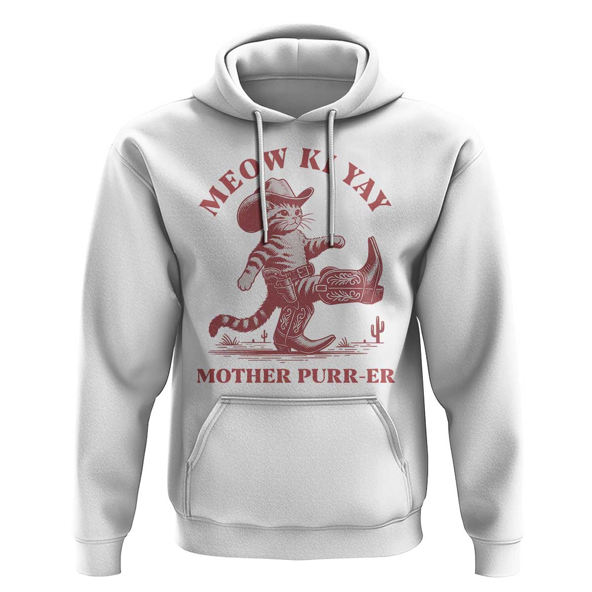 Funny Cowboy Cat Hoodie Western Rodeo Meow Ki Yay Mother Purrer - Wonder Print Shop