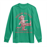 Funny Cowboy Cat Long Sleeve Shirt Western Rodeo Meow Ki Yay Mother Purrer - Wonder Print Shop