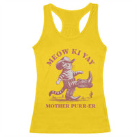 Funny Cowboy Cat Racerback Tank Top Western Rodeo Meow Ki Yay Mother Purrer - Wonder Print Shop