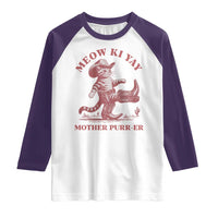 Funny Cowboy Cat Raglan Shirt Western Rodeo Meow Ki Yay Mother Purrer - Wonder Print Shop