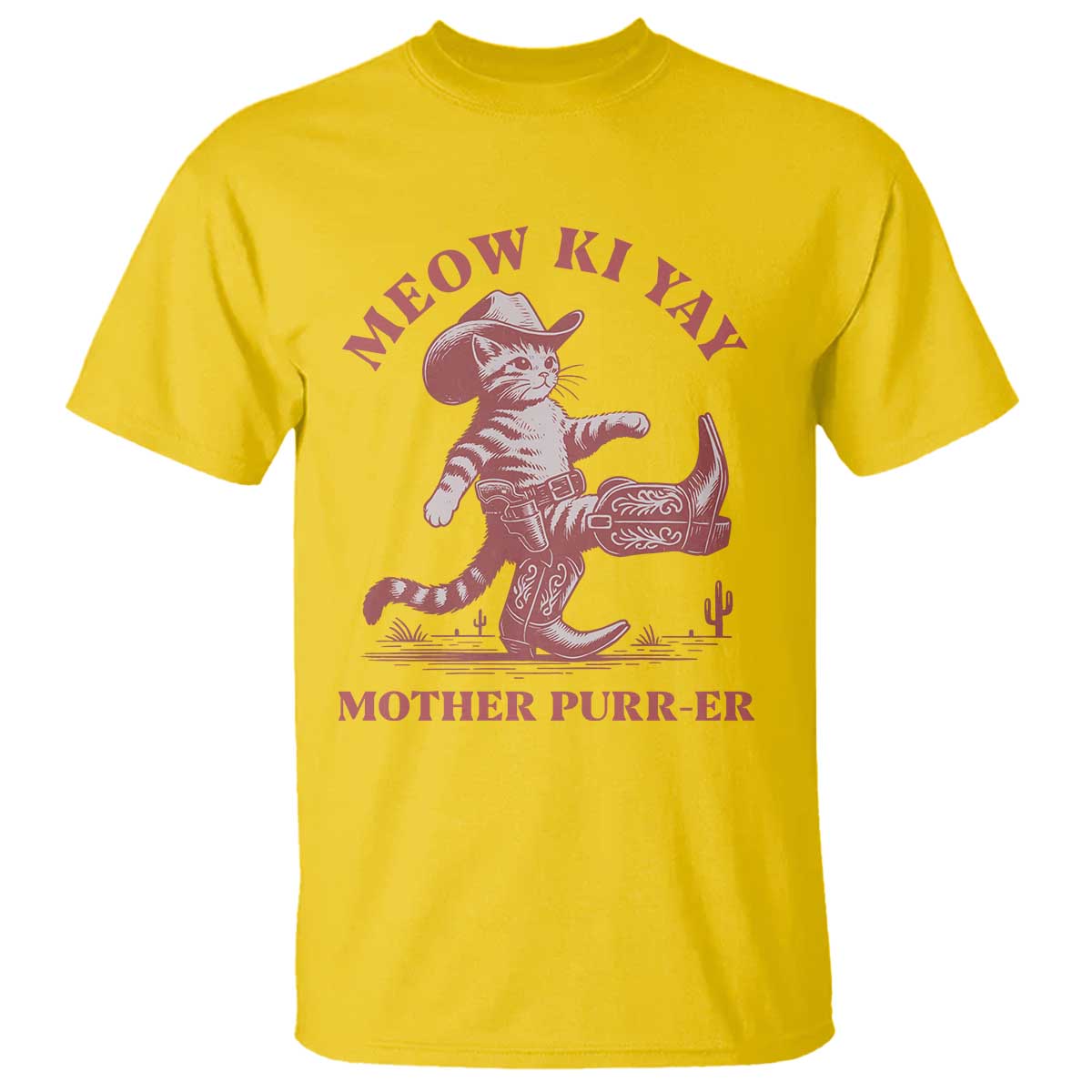 Funny Cowboy Cat T Shirt Western Rodeo Meow Ki Yay Mother Purrer - Wonder Print Shop
