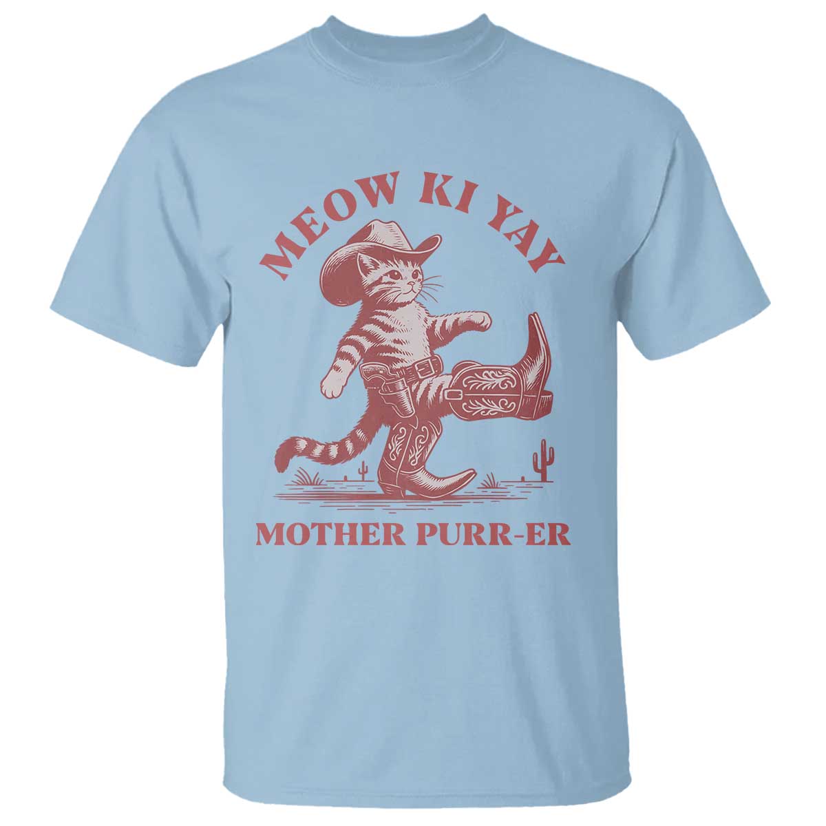 Funny Cowboy Cat T Shirt Western Rodeo Meow Ki Yay Mother Purrer - Wonder Print Shop