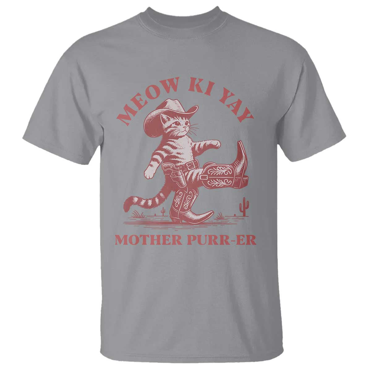 Funny Cowboy Cat T Shirt Western Rodeo Meow Ki Yay Mother Purrer - Wonder Print Shop