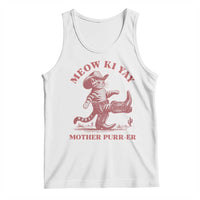 Funny Cowboy Cat Tank Top Western Rodeo Meow Ki Yay Mother Purrer - Wonder Print Shop