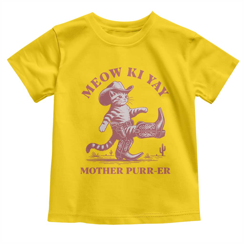 Funny Cowboy Cat Toddler T Shirt Western Rodeo Meow Ki Yay Mother Purrer - Wonder Print Shop
