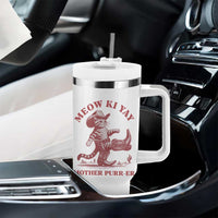 Funny Cowboy Cat Tumbler With Handle Western Rodeo Meow Ki Yay Mother Purrer - Wonder Print Shop