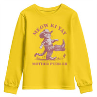 Funny Cowboy Cat Youth Sweatshirt Western Rodeo Meow Ki Yay Mother Purrer - Wonder Print Shop