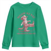 Funny Cowboy Cat Youth Sweatshirt Western Rodeo Meow Ki Yay Mother Purrer - Wonder Print Shop