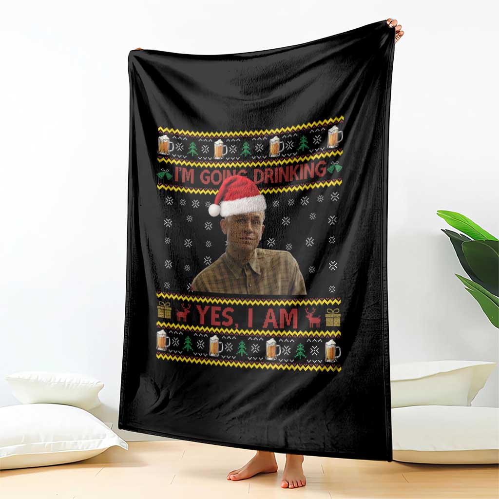 Charlie Hunnam Ed Gein Throw Blanket I Am Going Drinking Yes I Am Christmas - Wonder Print Shop