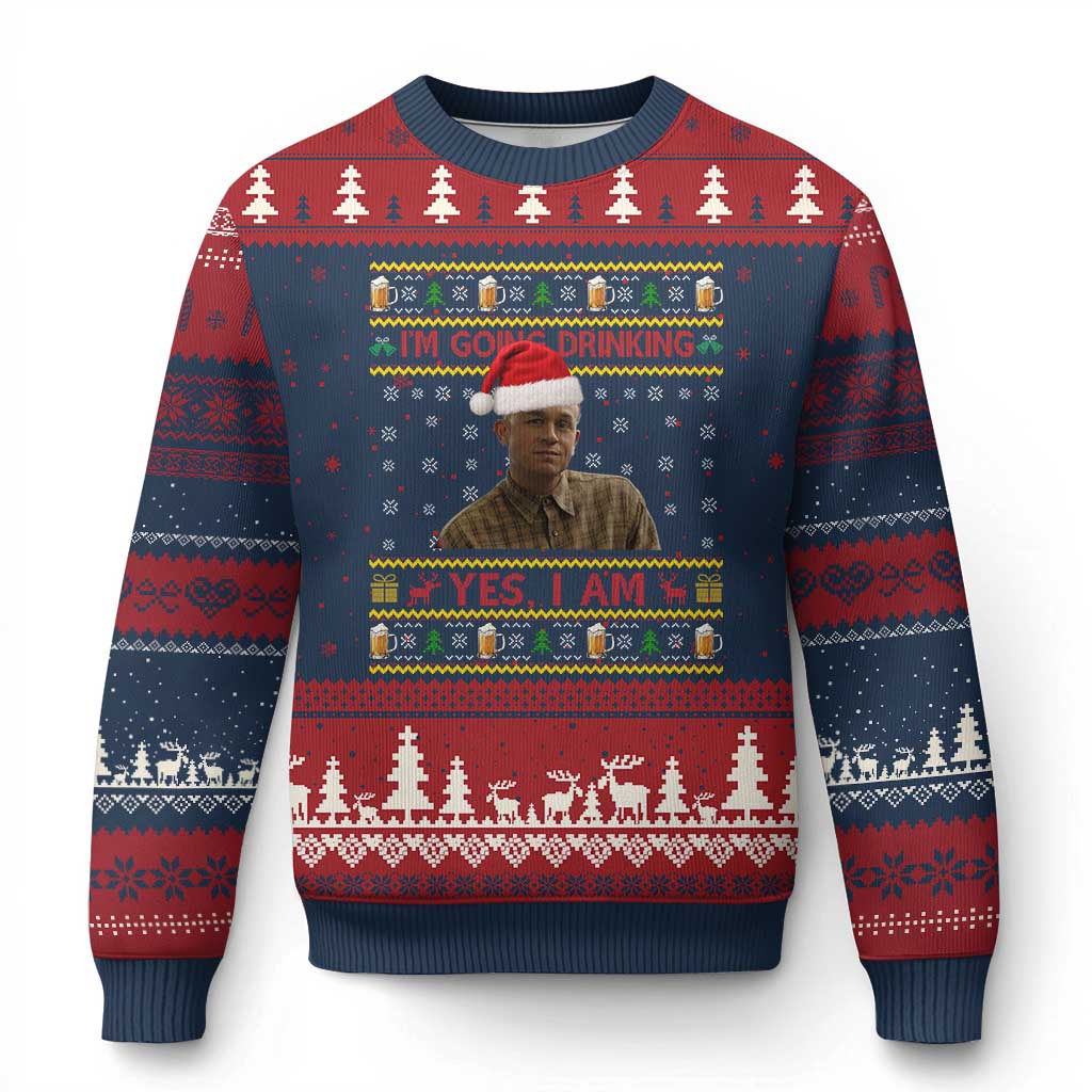 Charlie Hunnam Ed Gein Ugly Christmas Sweater I Am Going Drinking Yes I Am Xmas - Wonder Print Shop