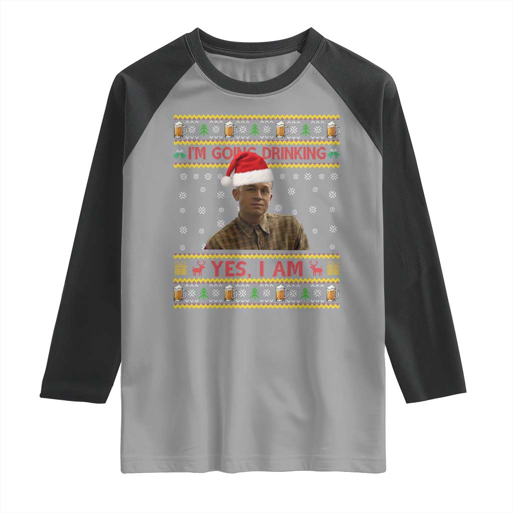 Charlie Hunnam Ed Gein Raglan Shirt I Am Going Drinking Yes I Am Christmas - Wonder Print Shop