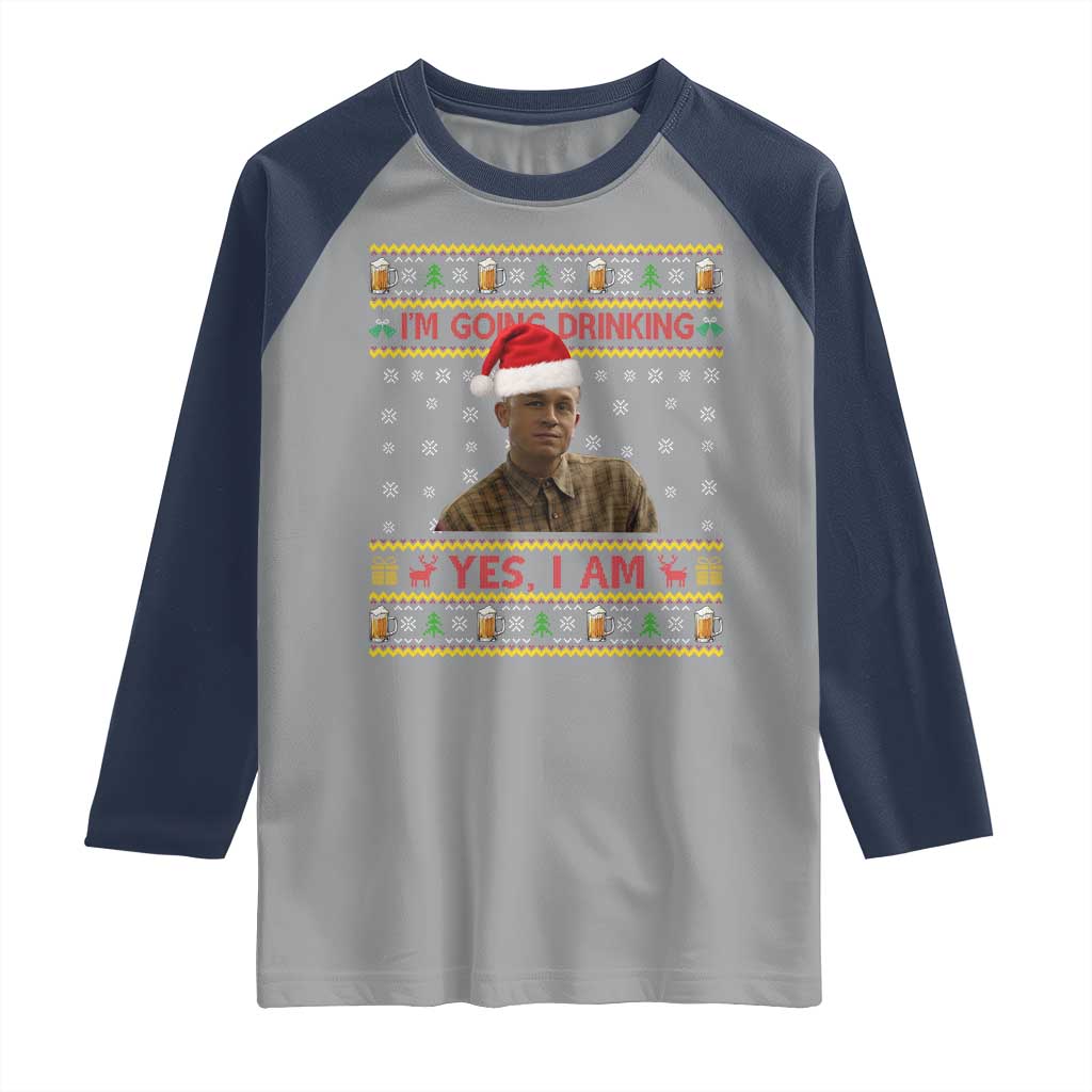 Charlie Hunnam Ed Gein Raglan Shirt I Am Going Drinking Yes I Am Christmas - Wonder Print Shop