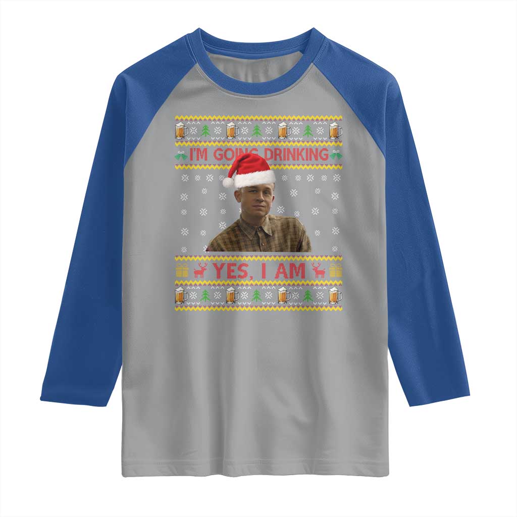 Charlie Hunnam Ed Gein Raglan Shirt I Am Going Drinking Yes I Am Christmas - Wonder Print Shop