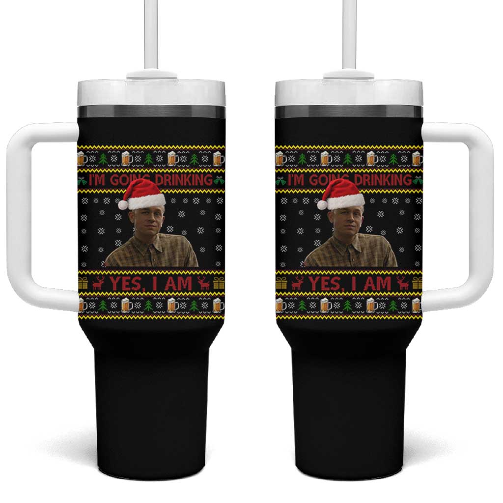 Charlie Hunnam Ed Gein Tumbler With Handle I Am Going Drinking Yes I Am Christmas - Wonder Print Shop