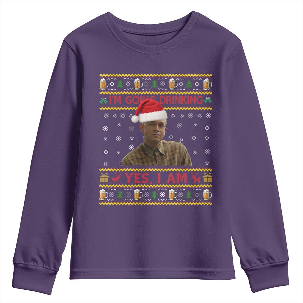 Charlie Hunnam Ed Gein Youth Sweatshirt I Am Going Drinking Yes I Am Christmas - Wonder Print Shop