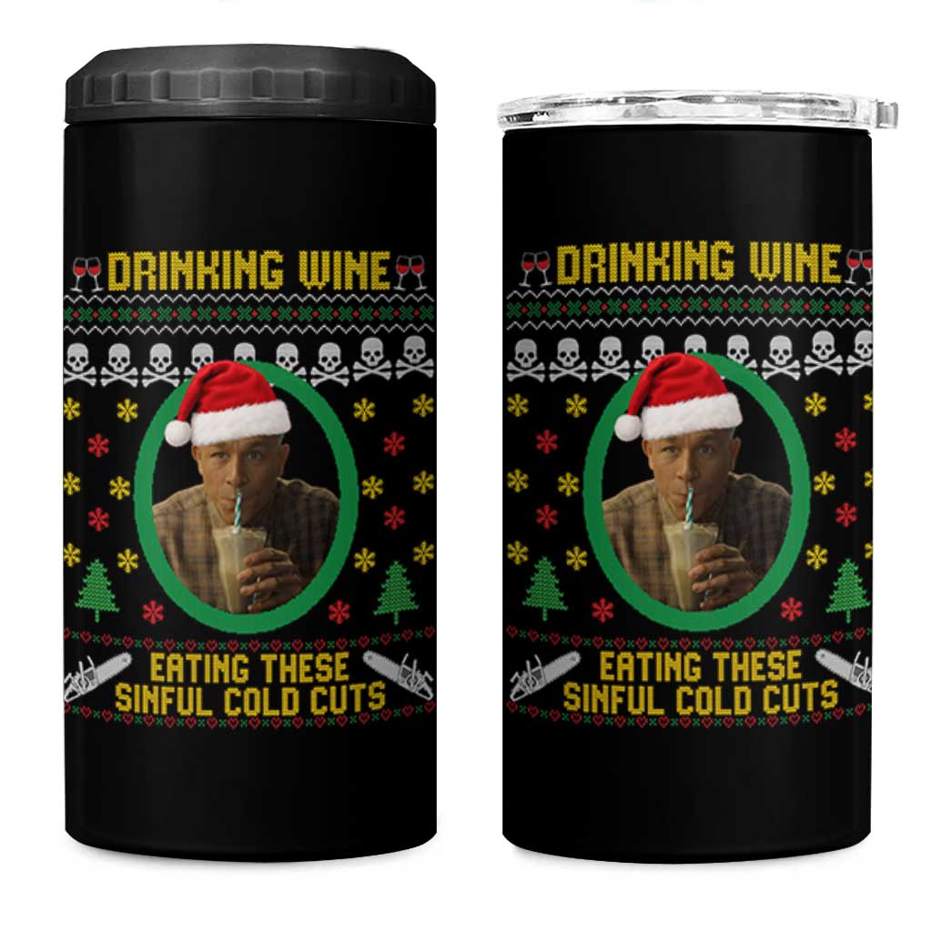 Charlie Hunnam Ed Gein 4 in 1 Can Cooler Tumbler Drinking Wine Eating These Sinful Cold Cuts - Wonder Print Shop