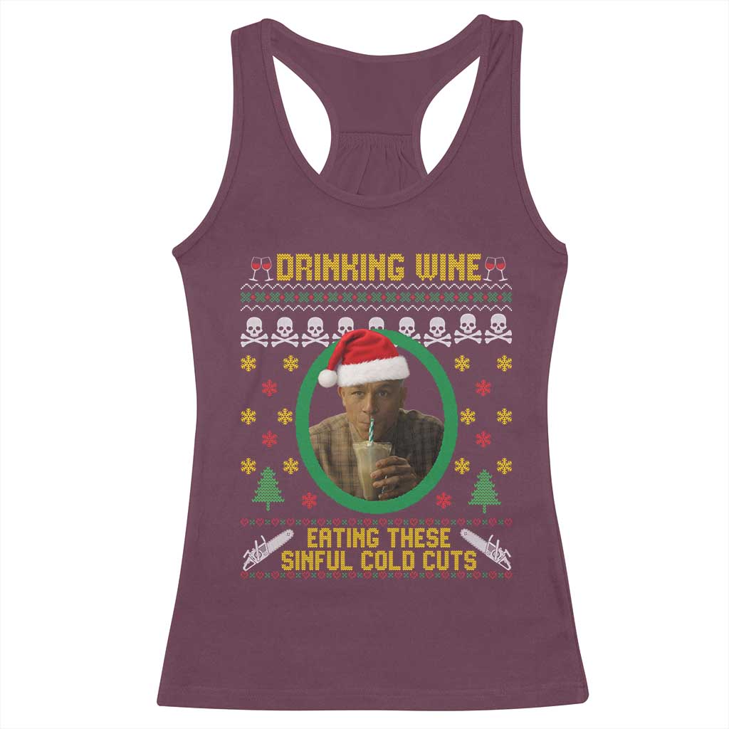 Charlie Hunnam Ed Gein Racerback Tank Top Drinking Wine Eating These Sinful Cold Cuts - Wonder Print Shop