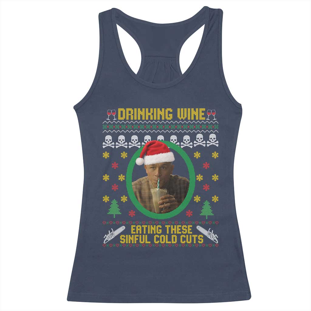 Charlie Hunnam Ed Gein Racerback Tank Top Drinking Wine Eating These Sinful Cold Cuts - Wonder Print Shop