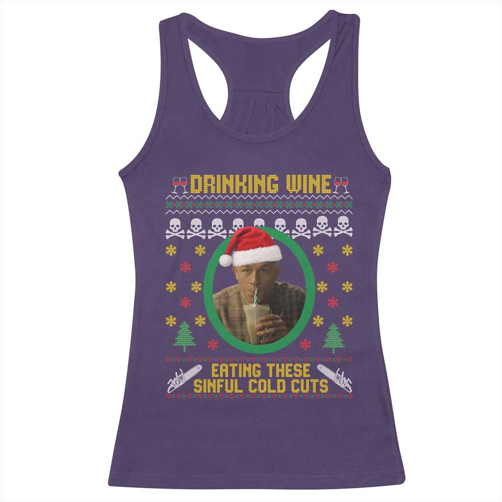 Charlie Hunnam Ed Gein Racerback Tank Top Drinking Wine Eating These Sinful Cold Cuts - Wonder Print Shop