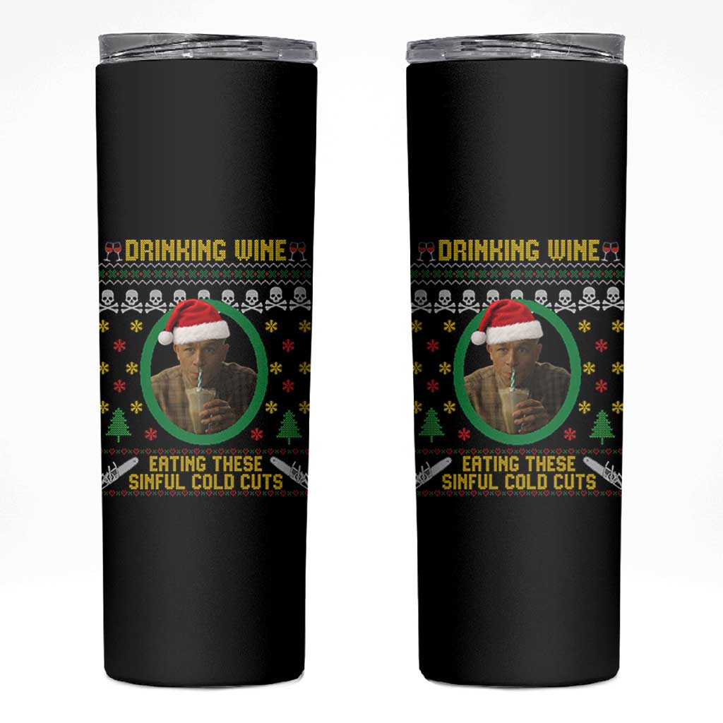 Charlie Hunnam Ed Gein Skinny Tumbler Drinking Wine Eating These Sinful Cold Cuts - Wonder Print Shop