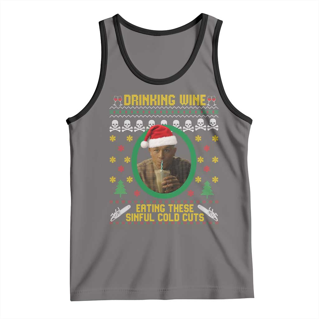 Charlie Hunnam Ed Gein Tank Top Drinking Wine Eating These Sinful Cold Cuts - Wonder Print Shop