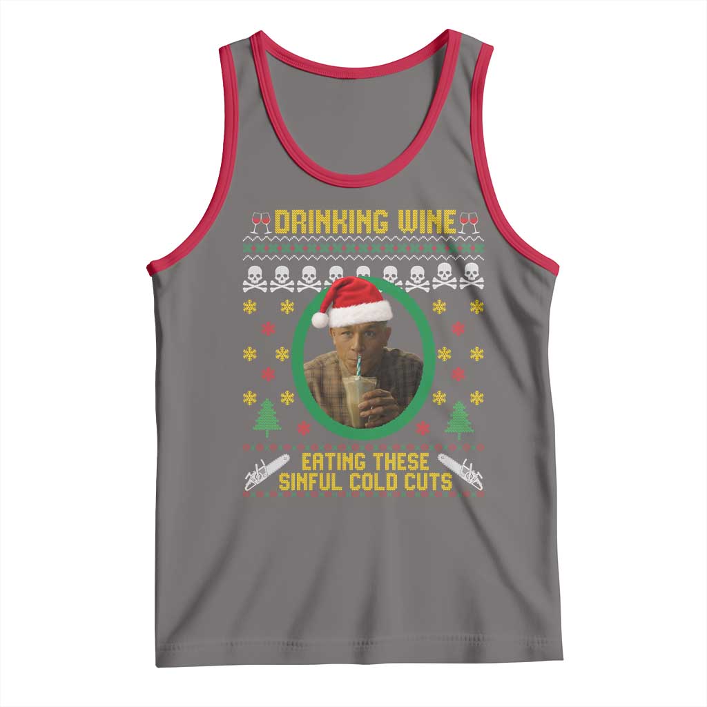Charlie Hunnam Ed Gein Tank Top Drinking Wine Eating These Sinful Cold Cuts - Wonder Print Shop