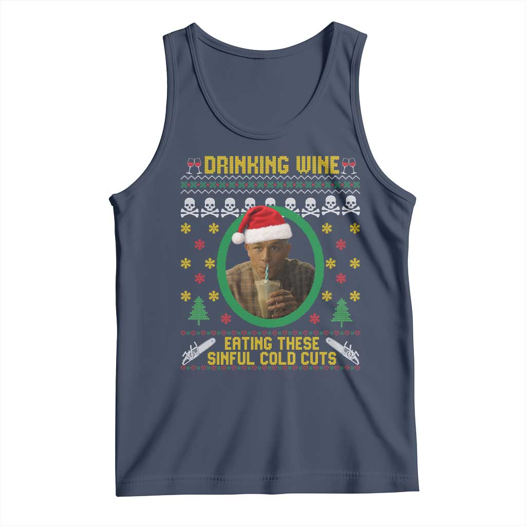 Charlie Hunnam Ed Gein Tank Top Drinking Wine Eating These Sinful Cold Cuts - Wonder Print Shop