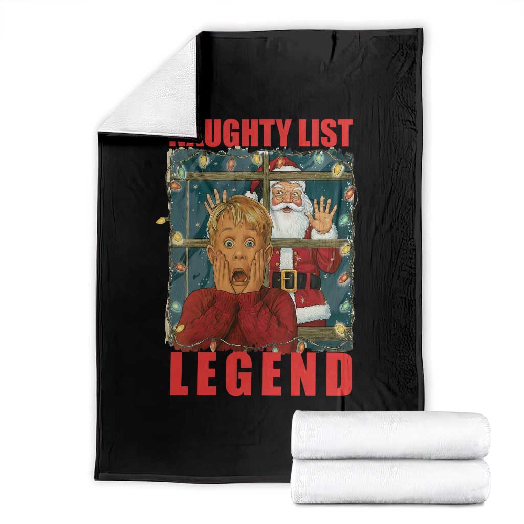 Santa Christmas Movie Funny Throw Blanket Naughty List Legend - Wonder Print Shop