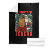Santa Christmas Movie Funny Throw Blanket Naughty List Legend - Wonder Print Shop