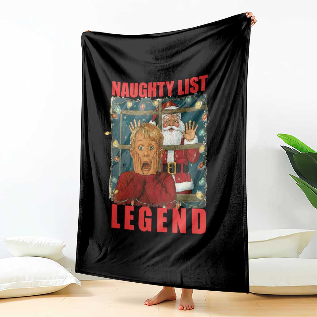 Santa Christmas Movie Funny Throw Blanket Naughty List Legend - Wonder Print Shop