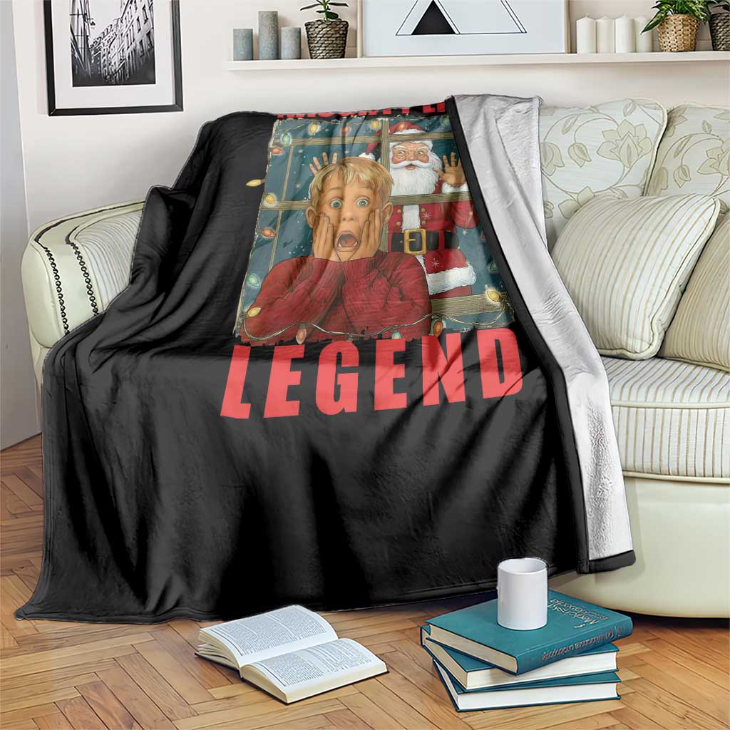 Santa Christmas Movie Funny Throw Blanket Naughty List Legend - Wonder Print Shop