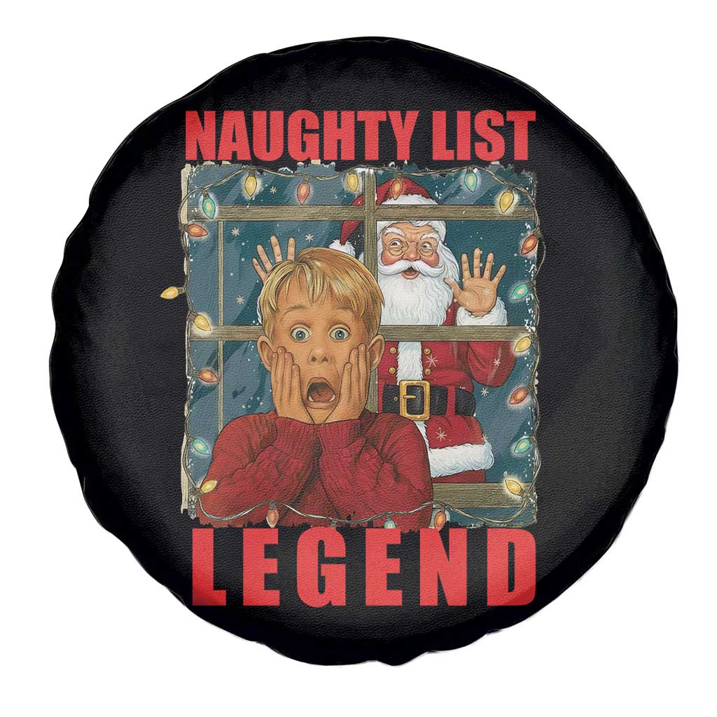 Santa Christmas Movie Funny Spare Tire Cover Naughty List Legend - Wonder Print Shop