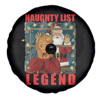 Santa Christmas Movie Funny Spare Tire Cover Naughty List Legend - Wonder Print Shop