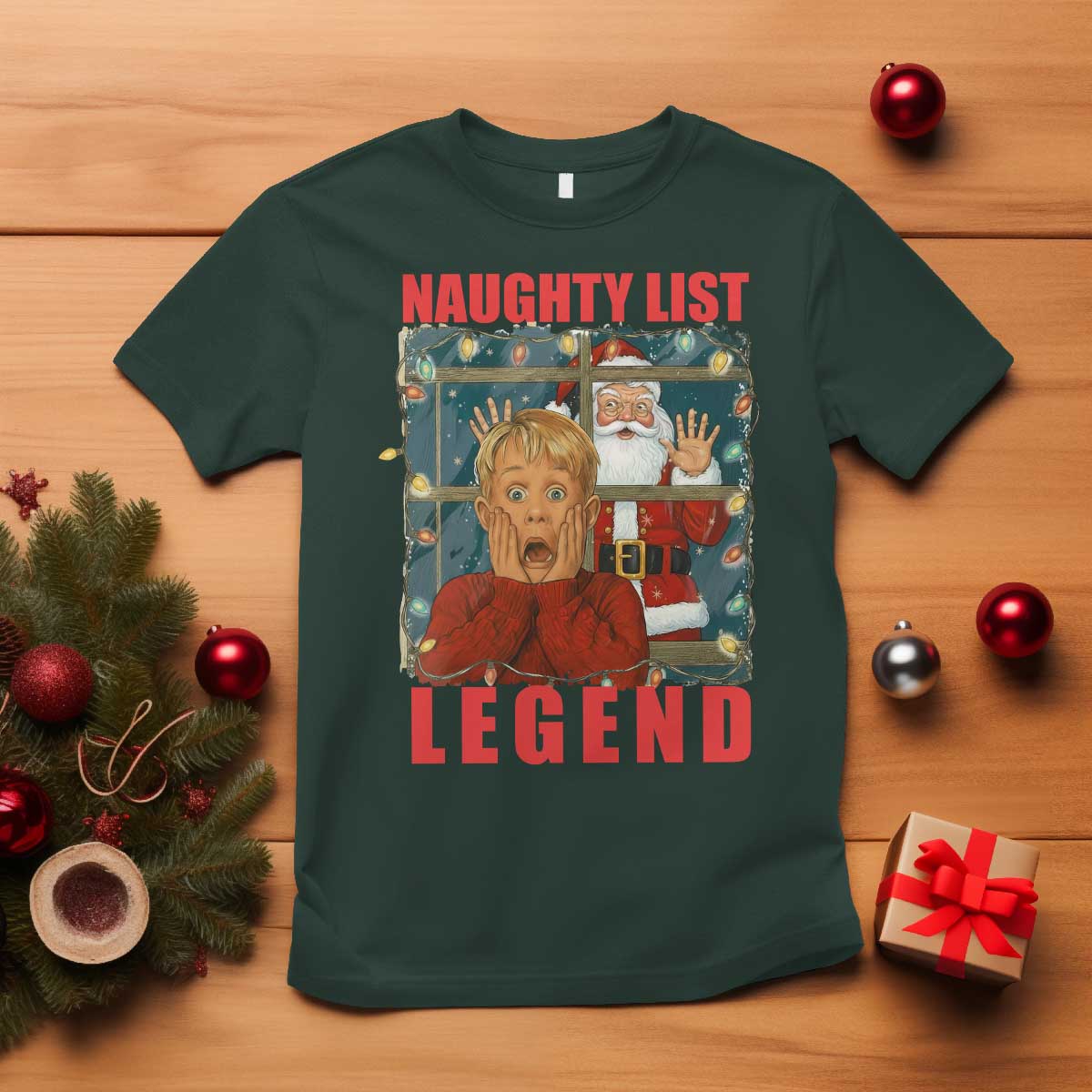 Santa Christmas Movie Funny T Shirt Naughty List Legend - Wonder Print Shop