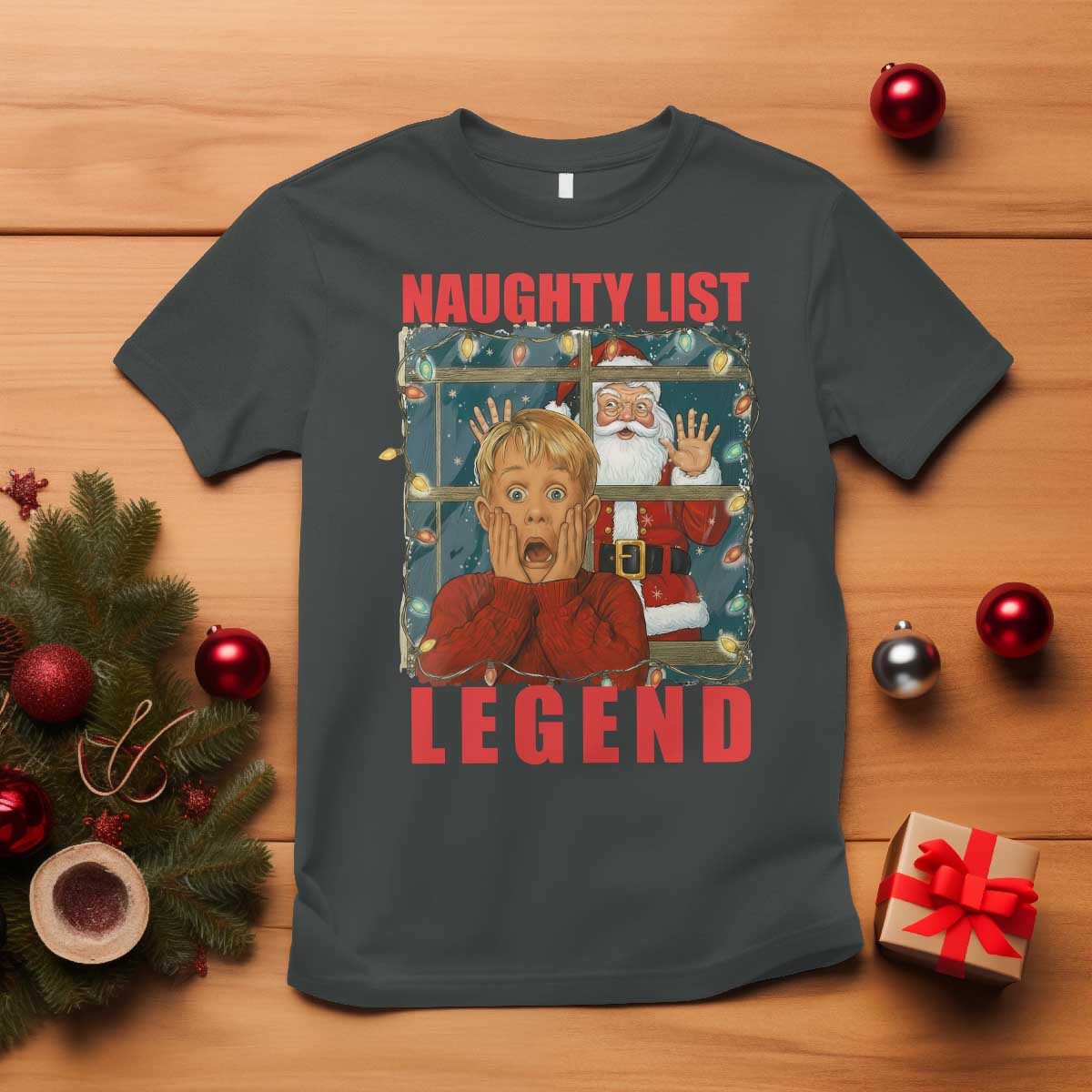 Santa Christmas Movie Funny T Shirt Naughty List Legend - Wonder Print Shop