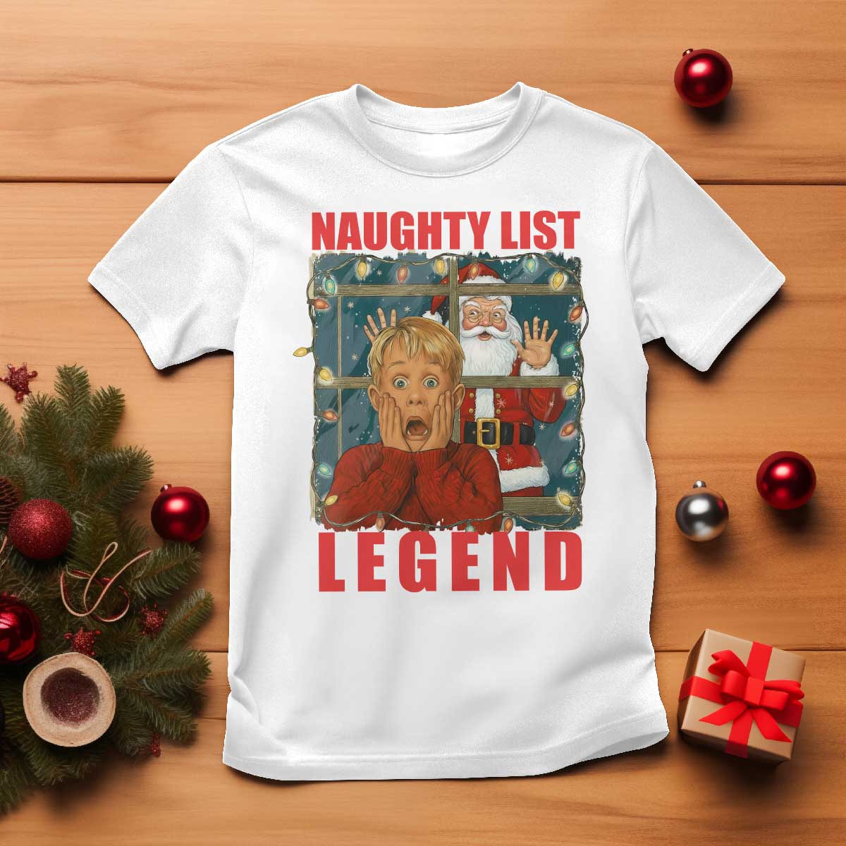 Santa Christmas Movie Funny T Shirt Naughty List Legend - Wonder Print Shop