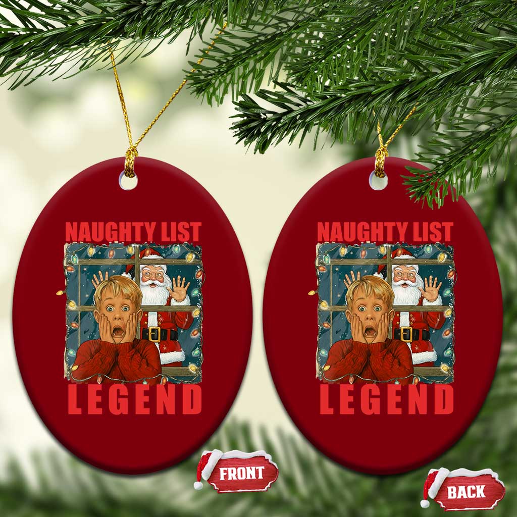 Santa Christmas Movie Funny Ceramic Ornament Naughty List Legend - Wonder Print Shop