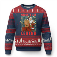 Santa Xmas Movie Funny Ugly Christmas Sweater Naughty List Legend - Wonder Print Shop