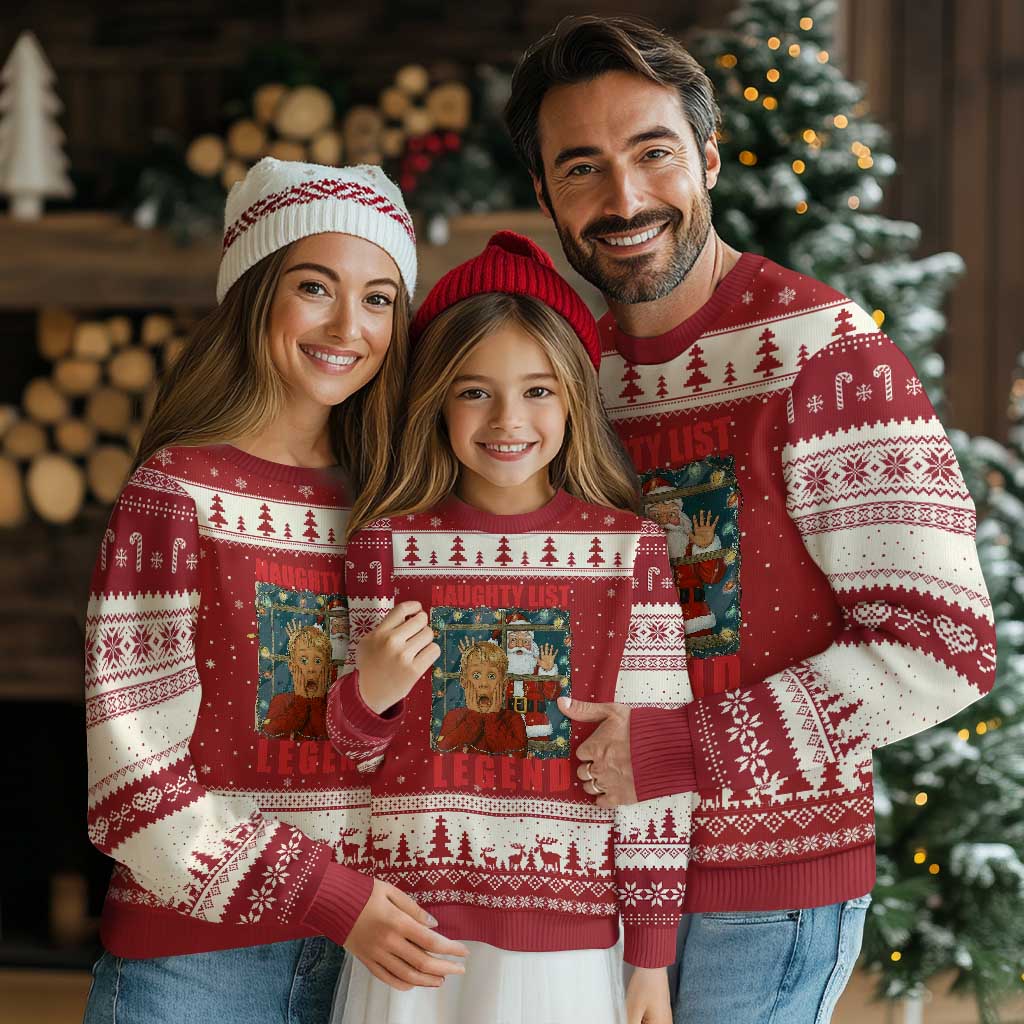 Santa Xmas Movie Funny Ugly Christmas Sweater Naughty List Legend - Wonder Print Shop