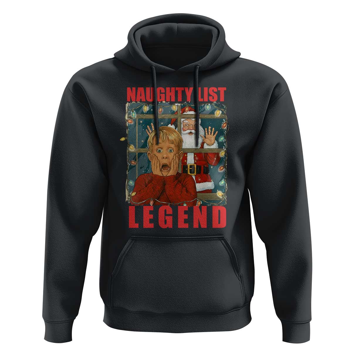 Santa Christmas Movie Funny Hoodie Naughty List Legend - Wonder Print Shop