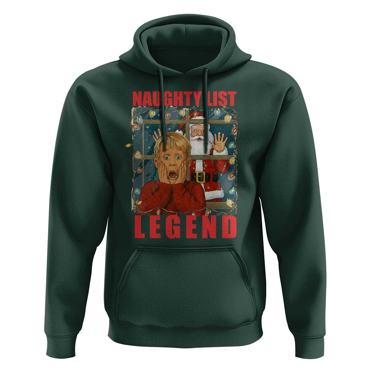 Santa Christmas Movie Funny Hoodie Naughty List Legend - Wonder Print Shop