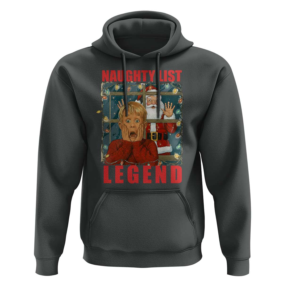 Santa Christmas Movie Funny Hoodie Naughty List Legend - Wonder Print Shop