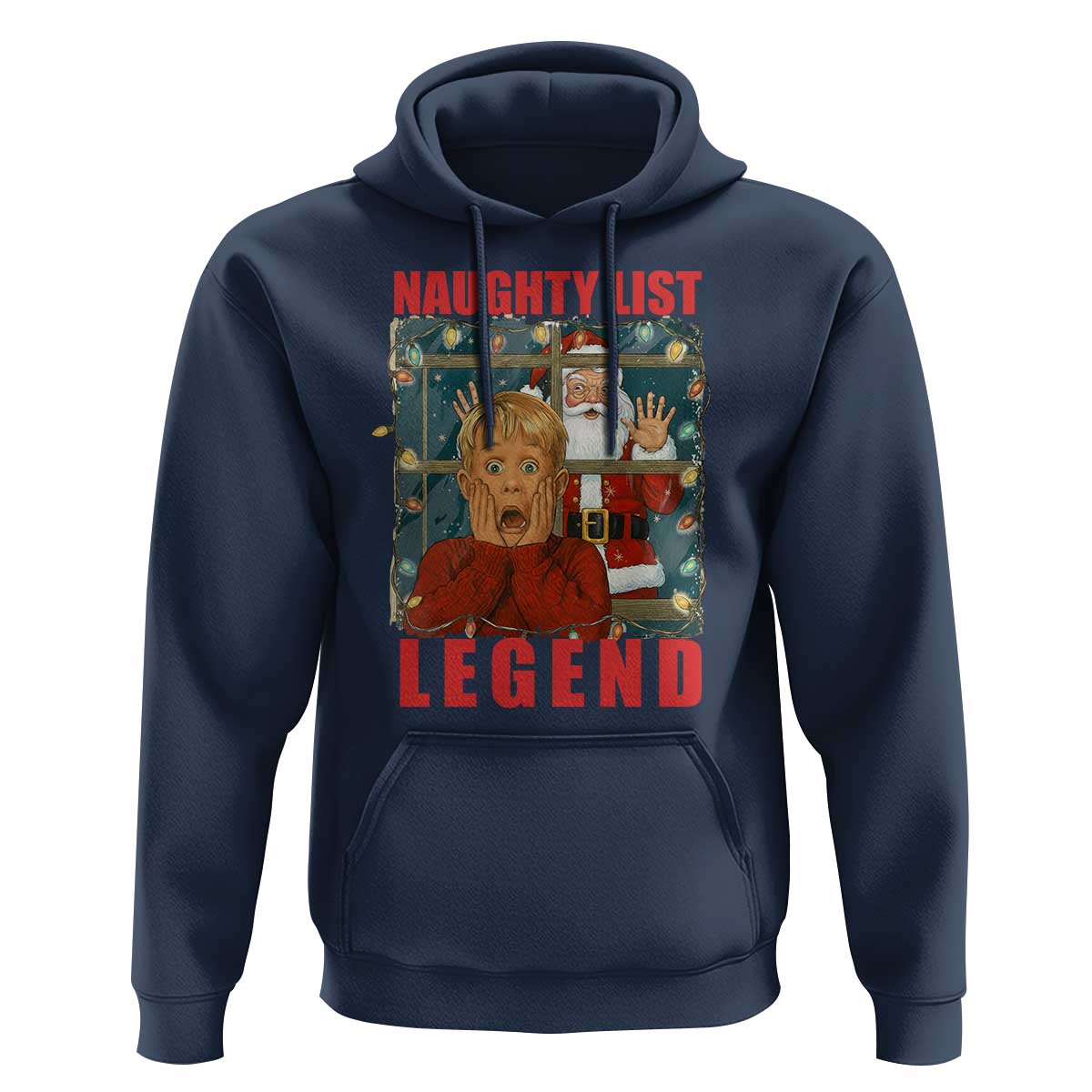 Santa Christmas Movie Funny Hoodie Naughty List Legend - Wonder Print Shop