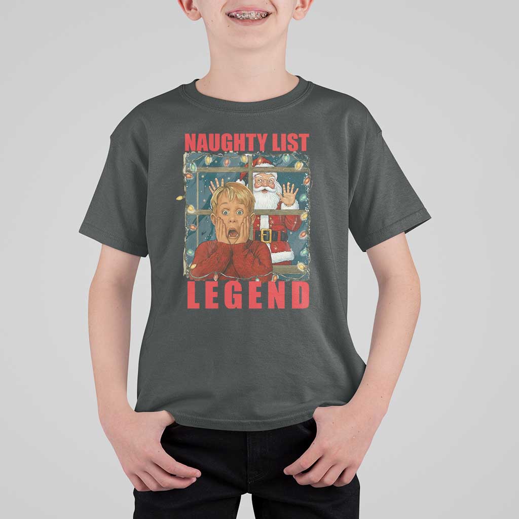 Santa Christmas Movie Funny T Shirt For Kid Naughty List Legend - Wonder Print Shop